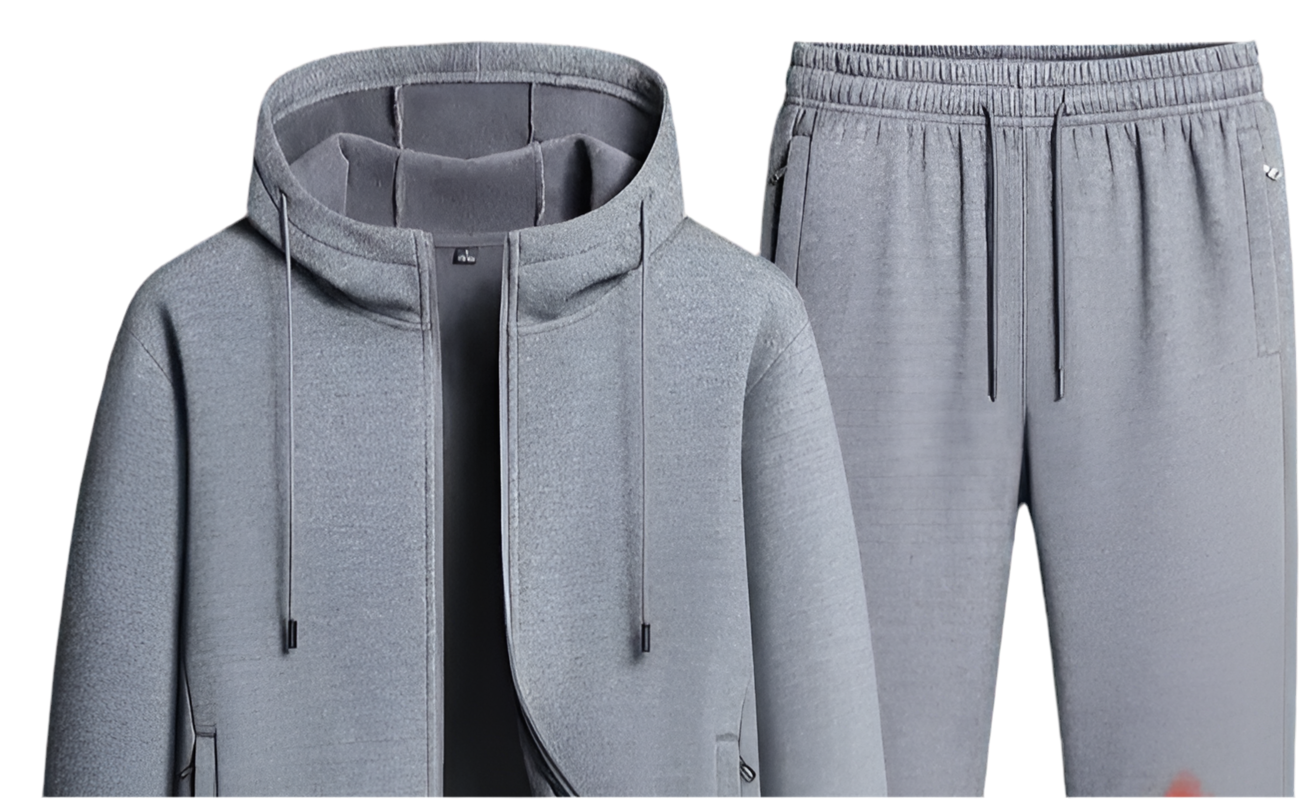 Ensemble Homme 2 Pièces Coton Polaire - Sweat à Capuche Cardigan Épais & Pantalon Sport Fashion Automne-Hiver