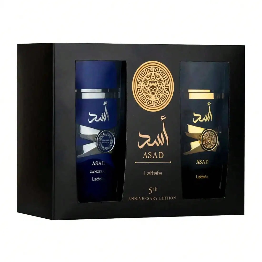 Coffret Lattafa Asad 2x50ml - Asad + Asad Zanzibar EDP Unisexe Édition 5ème Anniversaire