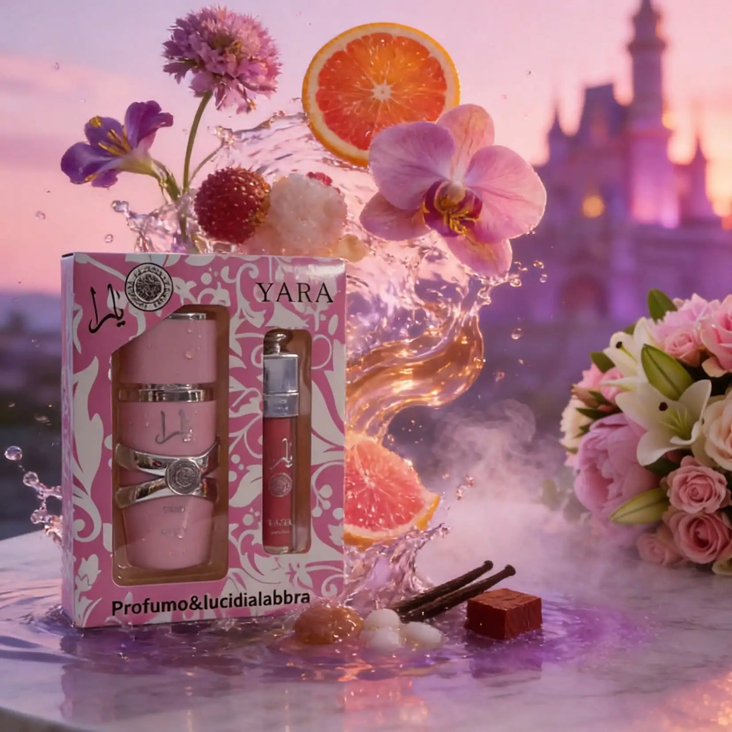 Set Lattafa Yara Femme - Parfum 30ml + Gloss Lèvres 4ml Vanille Musc Floral