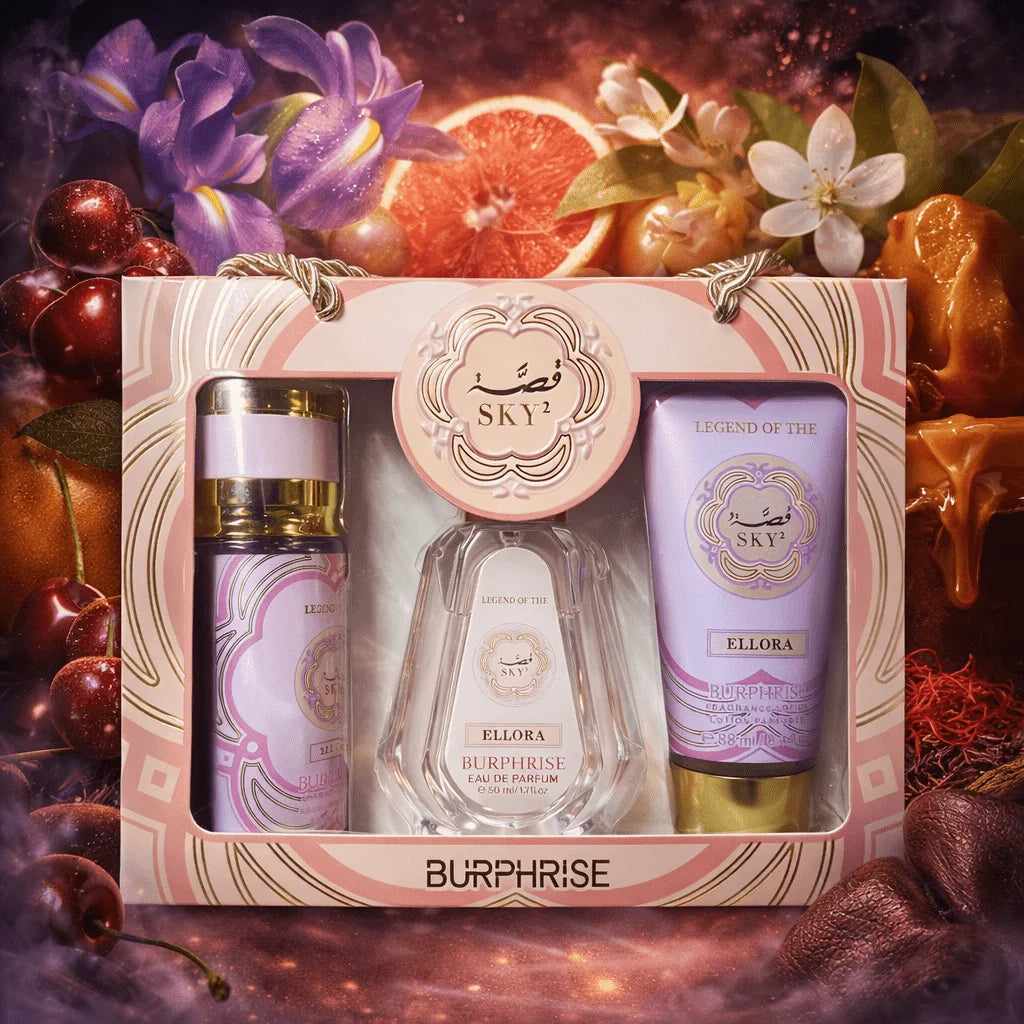 Coffret Cadeau Parfum Femme Burphise Ellora - Eau de Parfum 50ml + Brume 88ml + Lotion 88g
