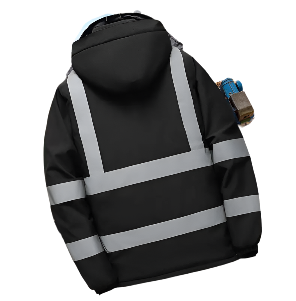 Veste Homme Travail Hiver - Manteau Doublé Thermique Réfléchissant Multi-Poches Logo Personnalisable