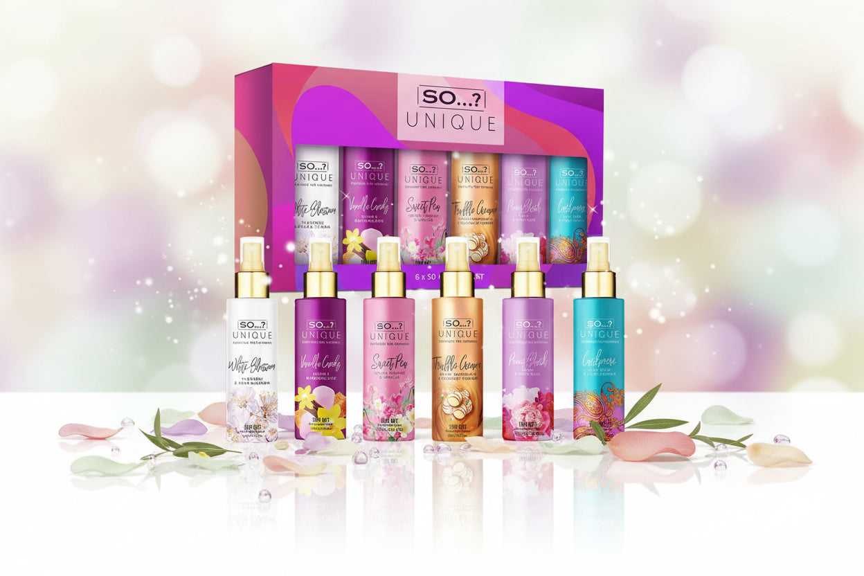 SO...? UNIQUE Coffret Cadeau Brume Corporelle Parfumée Pour Femme 6x50ml
