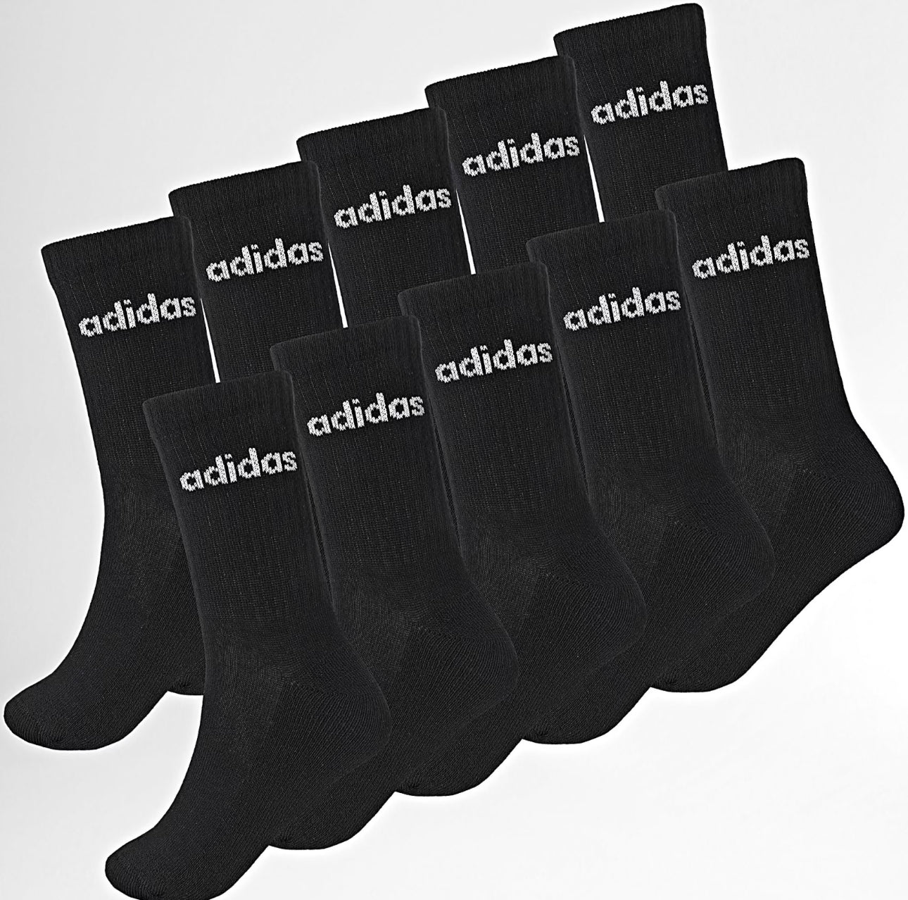 Adidas Sportswear Lot De 10 Paires De Chaussettes Lin Crew KF9092 Noir