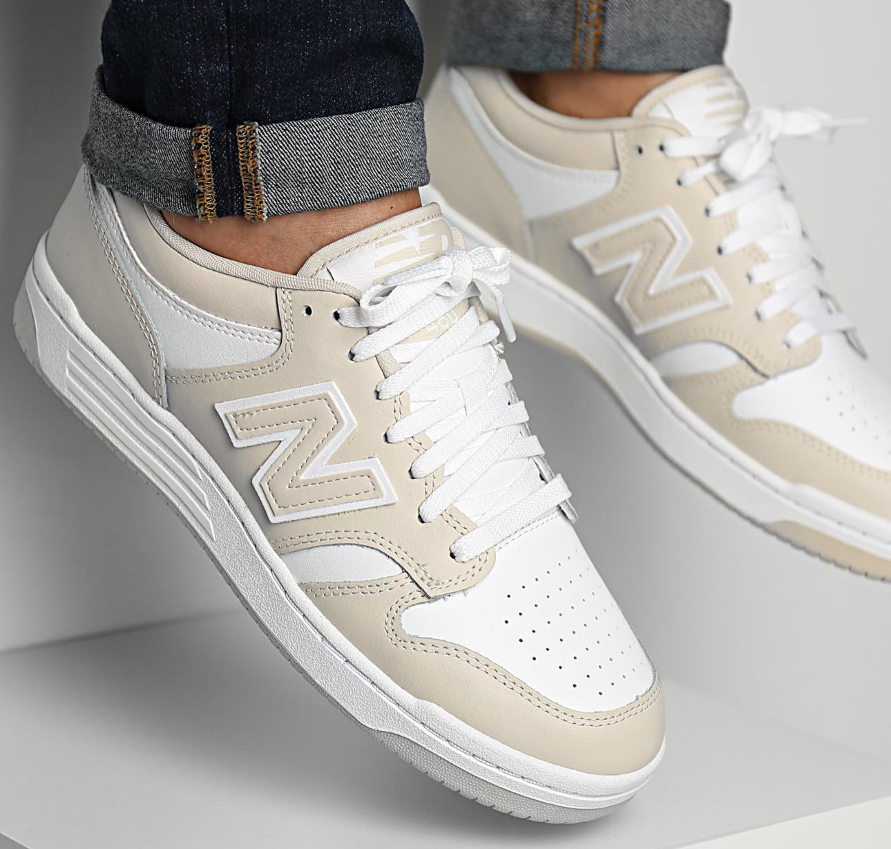 New Balance Baskets 480 BB480COC Beige/Blanc