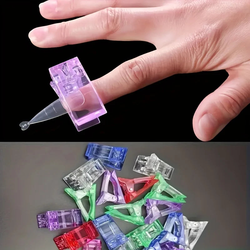 Clips Ongles Acrylique Transparent - Gel Construction Rapide Capsules Ongles Extension UV Pinces Manucure Art Builder Outils Set