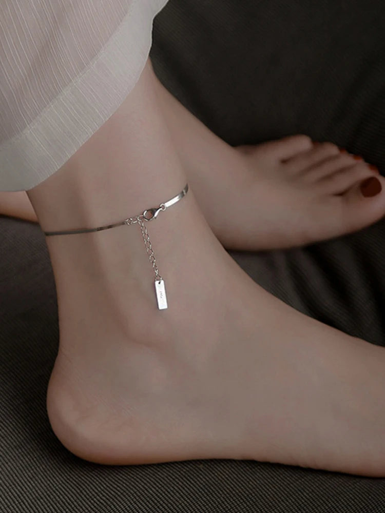 Chaîne Cheville Argent Acier Inoxydable - Snake Chain Anklet Bijoux Hormone Attirer Hommes Cadeau Femme