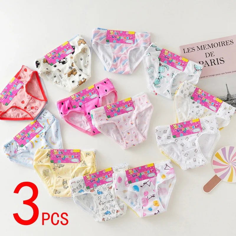 Lot Culottes Fille Coton 100% - Boxers Dentelle Cartoon Sous-Vêtements