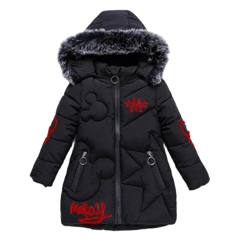 Manteau Hiver Fille 3-10 ans - Parka Chaude Capuche Fourrure Imperméable