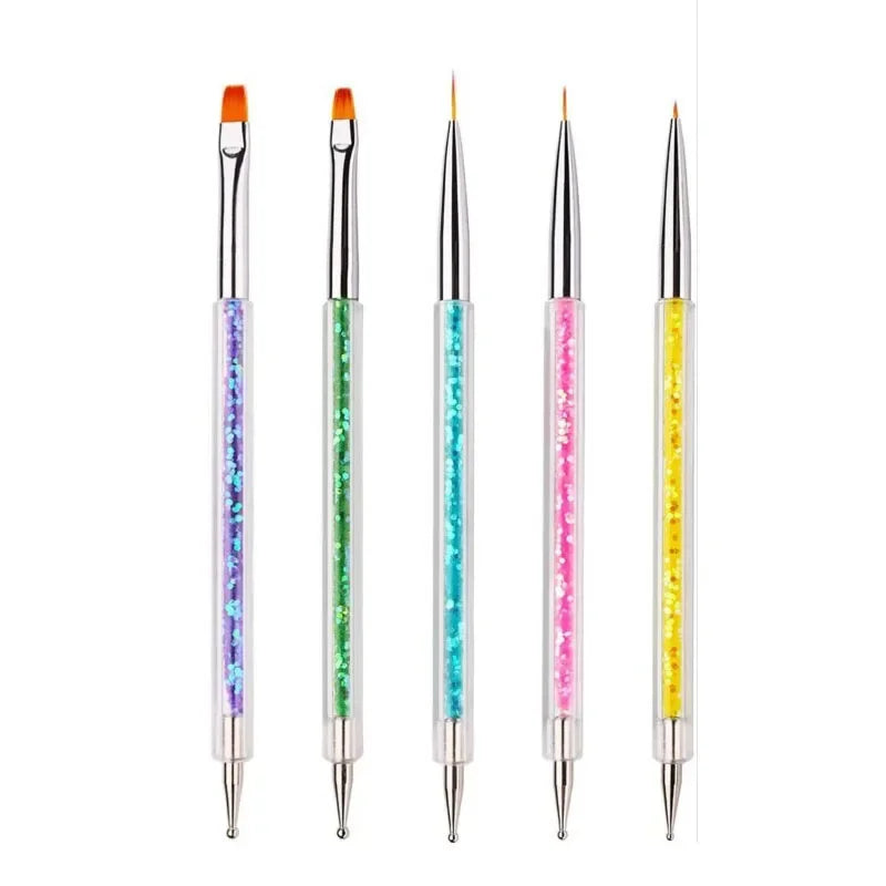Set 5 Stylos Dotting Nail Art - Pinceaux Ongles Accessoires Outils Manucure Professionnelle Fournitures Nail Supplies