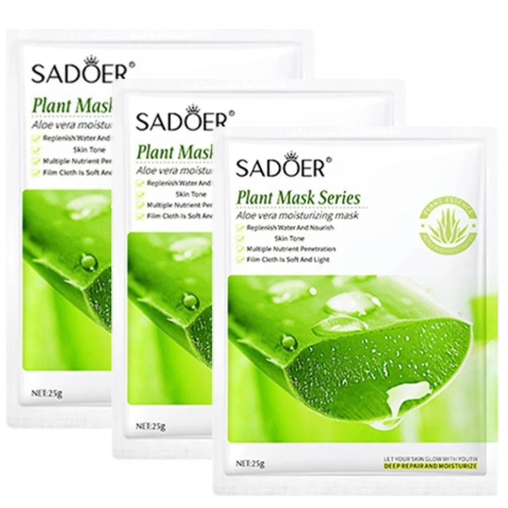Masque Visage Hydratant Aloe Vera - Éclaircissant Apaisant Ingrédients Naturels Plantes Soin Beauté Peau