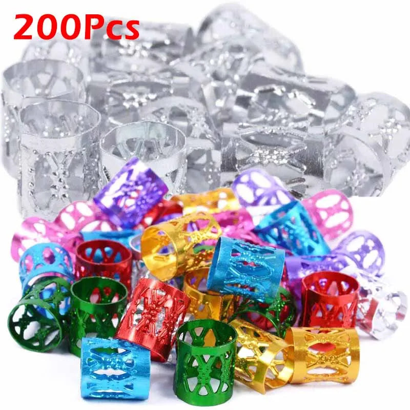 Anneaux Clips Dreadlocks Or Argent Multicolore - Perles Tresses Ajustables Bijoux Cheveux Ornements Accessoires Coiffure