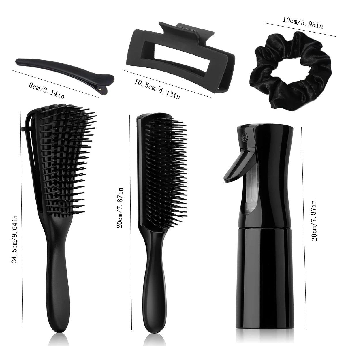 Set 12 Brosses Démêlantes et Accessoires Cheveux - Vaporisateur 200ml Peigne Large Massage Cuir Chevelu