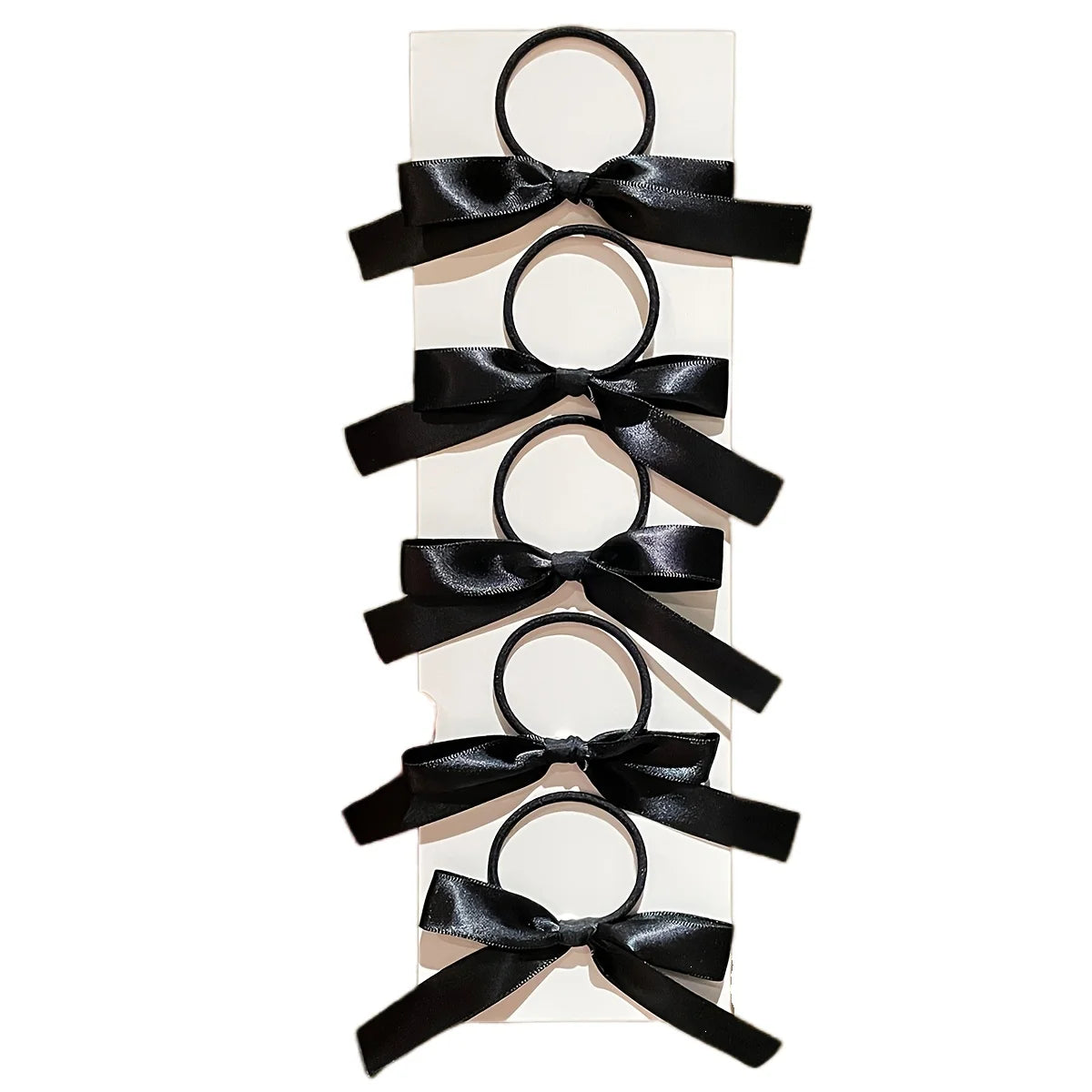 Lot 5pcs Élastiques Cheveux Nœud Noir Femme - Chouchous Mode Mignons Accessoires Cheveux Quotidien Cadeau
