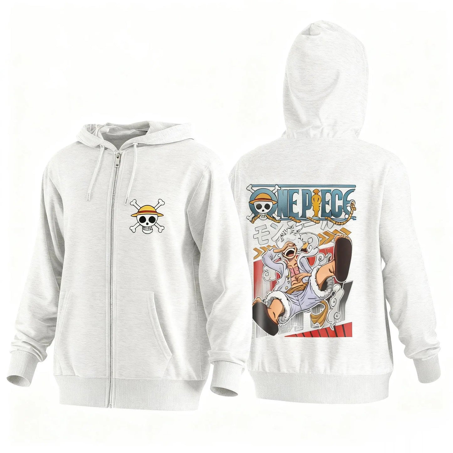 Sweat à Capuche Zippé One Piece Luffy - Veste Streetwear Oversize Homme Femme Y2K