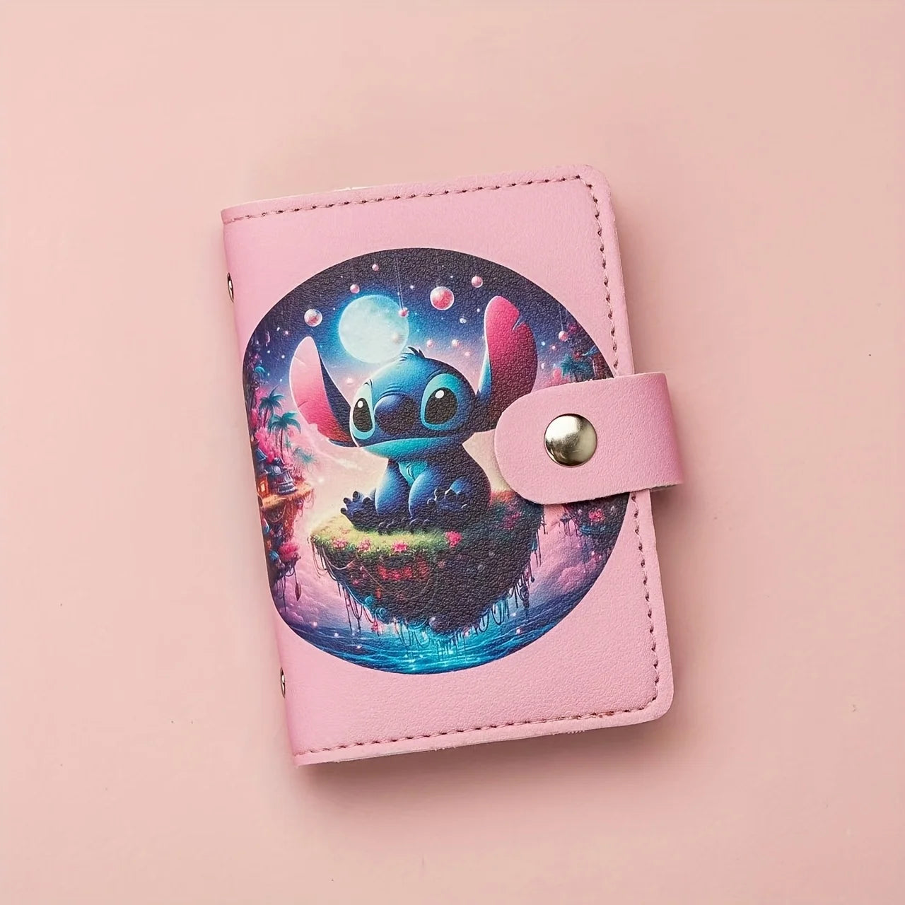Portefeuille Court Enfant Disney Stitch - Porte-Monnaie Cartoon Kawaii Rangement Cartes Cadeau Étudiant
