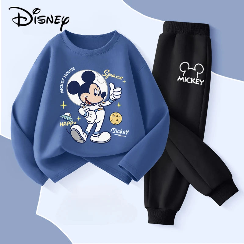 Ensemble 2 Pièces Garçon Disney Mickey - Sweat à Capuche + Pantalon - Printemps Automne