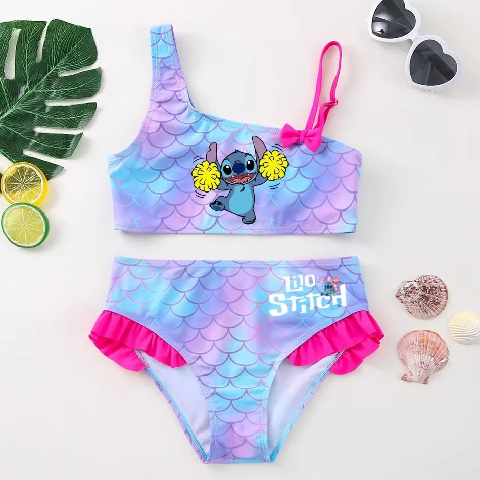 Maillot de Bain Fille Lilo & Stitch Sirène 2 Pièces - Bikini Été