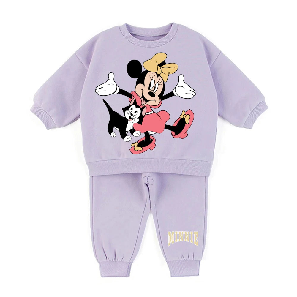 Ensemble Polaire Thermique Enfant - Sweat + Pantalon Cartoon Hiver