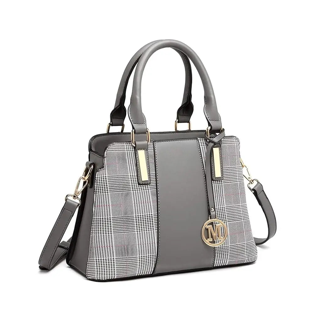 Sac à Main Femme Miss Lulu Rétro Rayures - Sac Épaule Cuir Synthétique Élégant