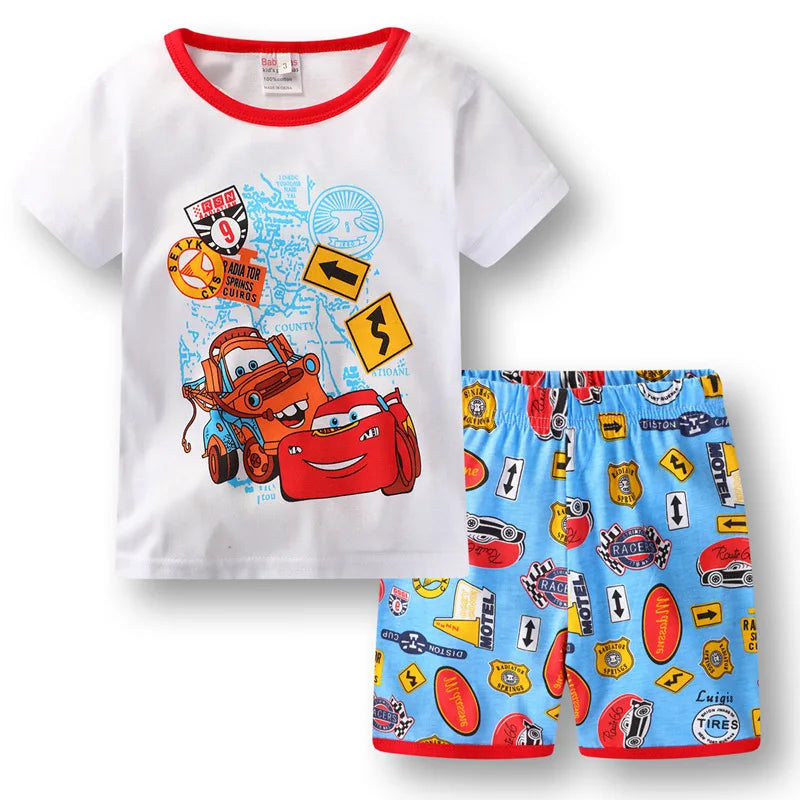 Pyjama Été Enfant Cars Flash McQueen 2 Pièces - T-shirt + Short