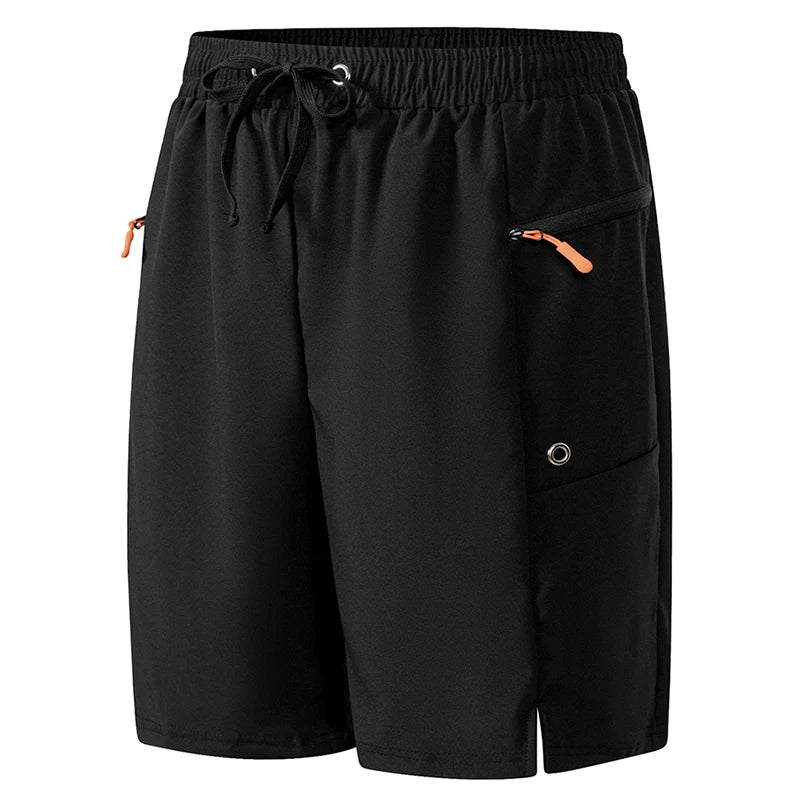 Short de Plage Homme avec Poches Zippées - Maillot Séchage Rapide Doublure Mesh Été