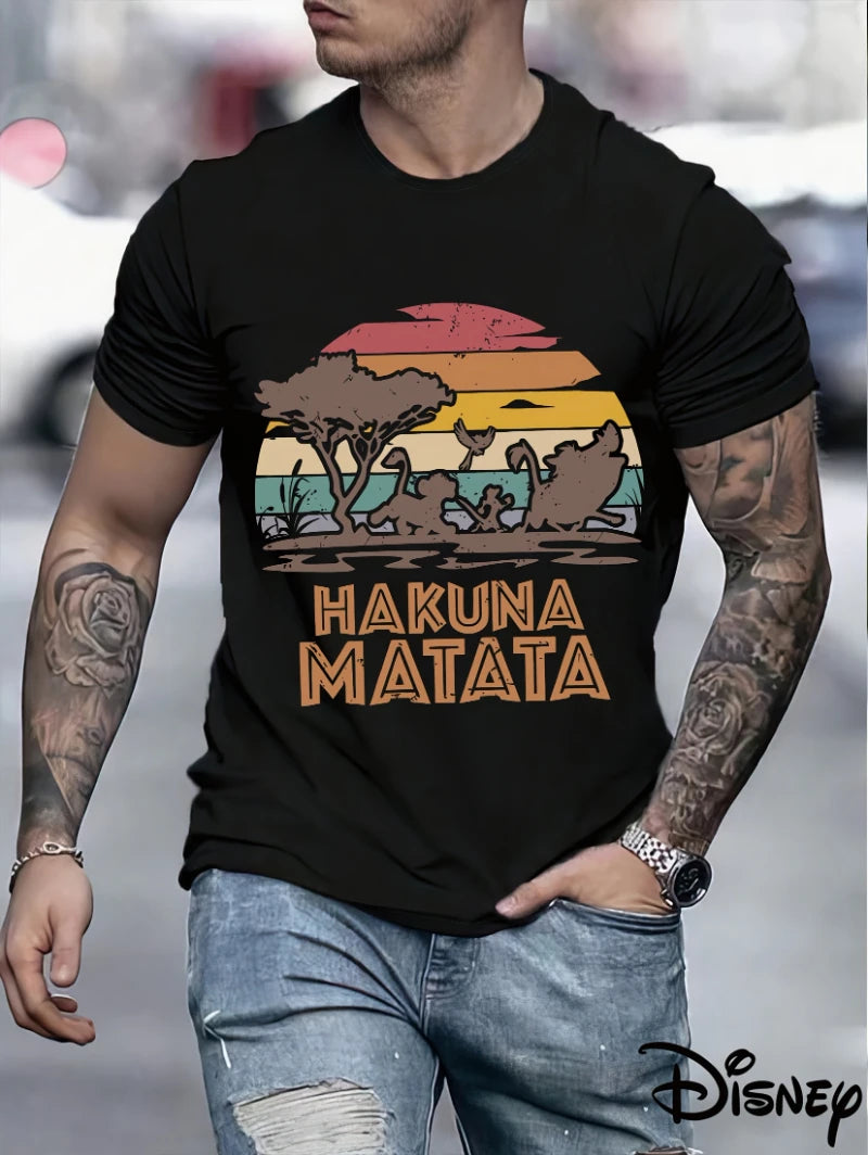 T-Shirt Homme Disney Le Roi Lion Hakuna Matata - Timon & Pumbaa Manches Courtes Été