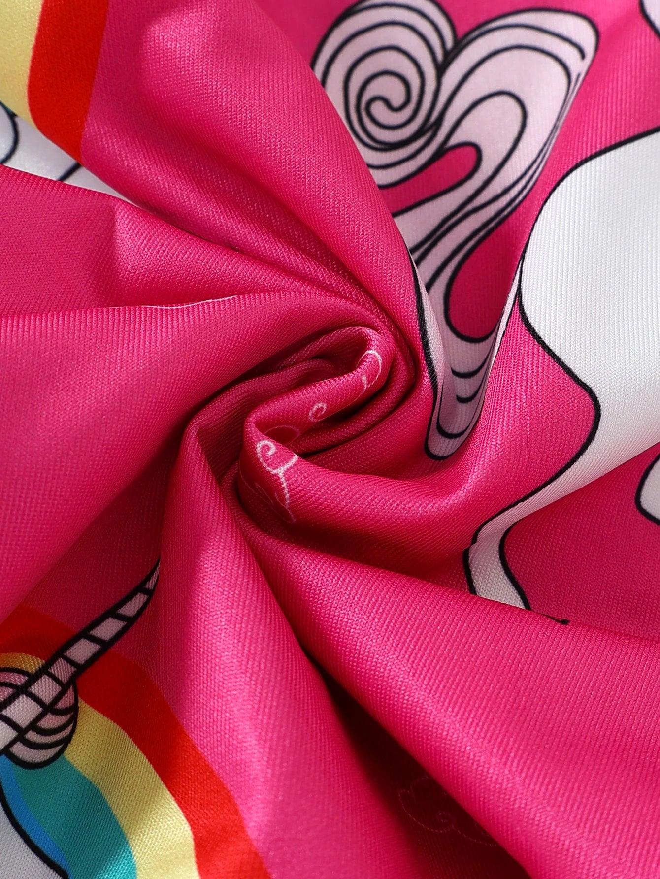 Maillot de Bain Bébé Licorne Arc-en-Ciel 2 Pièces - Bikini Bretelles Rose Nuages Chapeau Été