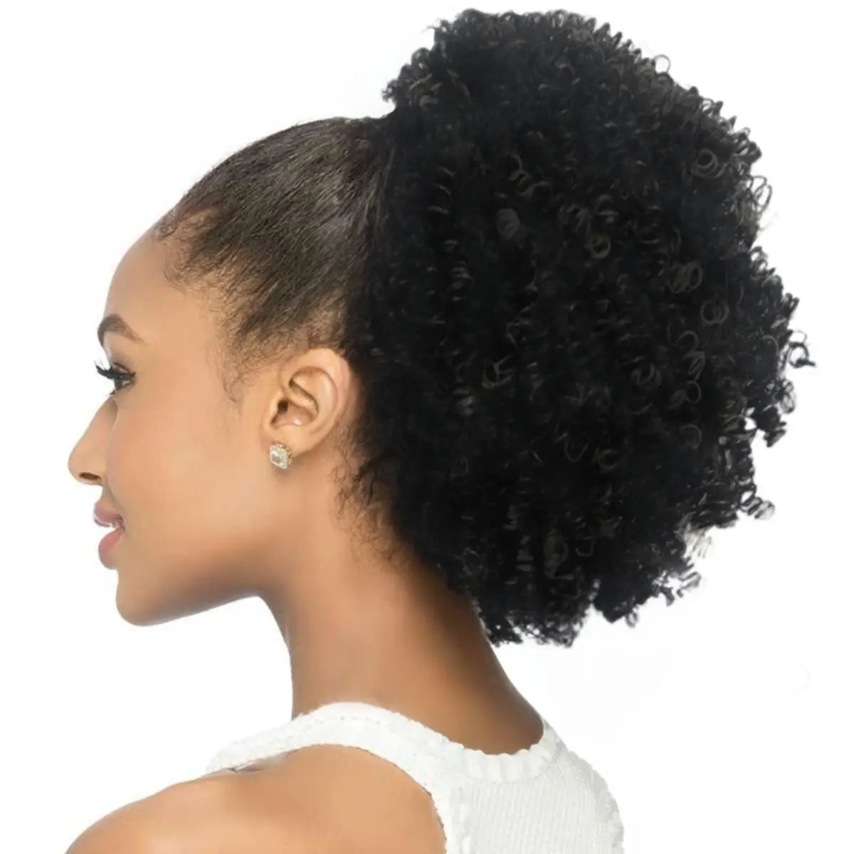 Chignon Afro Puff Bouclé Kinky - Extension Queue de Cheval Cordon Synthétique Cheveux Crépus Femme Cadeau