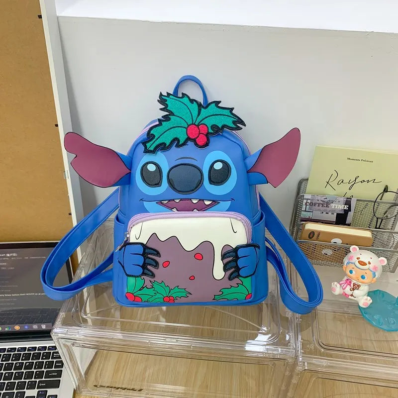 Sac à Dos Enfant Disney Marie & Stitch - Cartable PU Kawaii Fille Casual Outdoor Cadeau Épaules