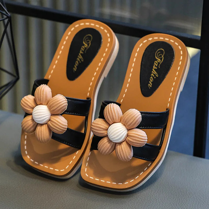 Chaussons Enfant Été Cartoon Plage - Sandales Bébé Fille Semelle Souple Antidérapante Floral