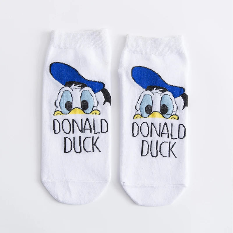 Lot Chaussettes Disney Femme - Socquettes Coton Mickey Minnie Donald Duck Printemps Été