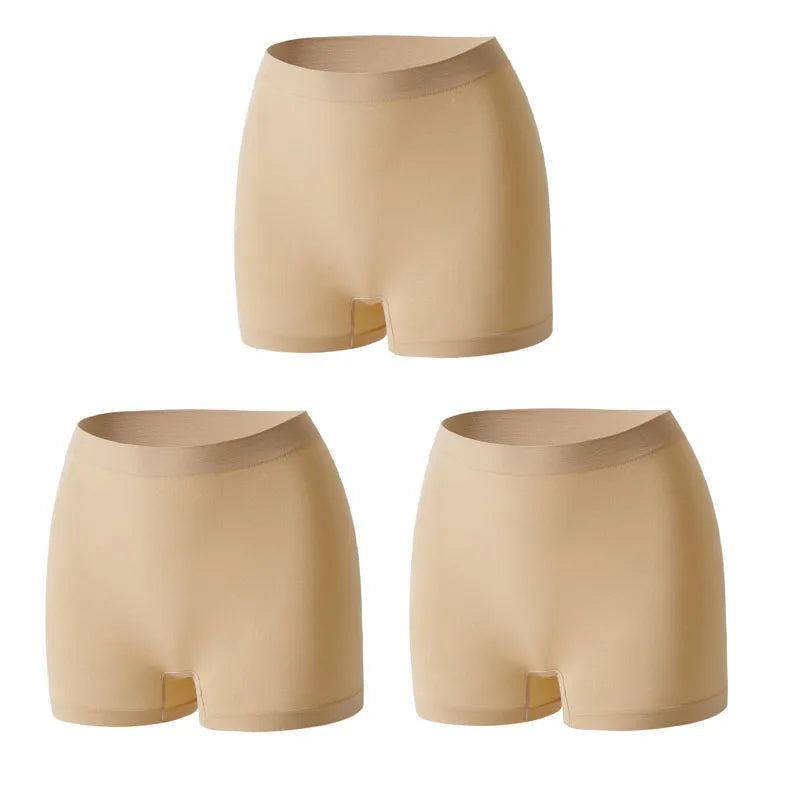 Lot de 3 Culottes Femme Taille Haute Seamless - Shorty Anti-Frottement Gainant Sport