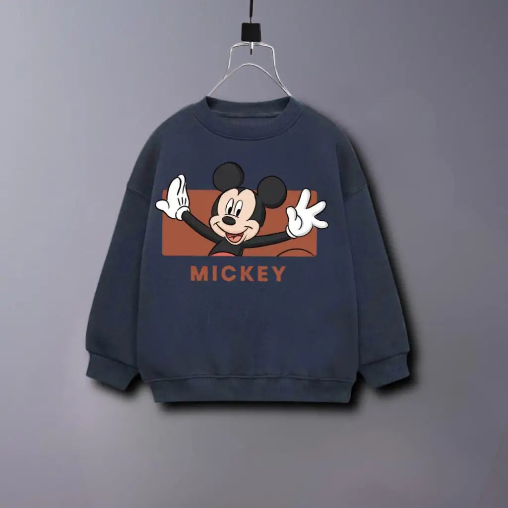Sweat Mickey Enfant Printemps Automne - Hoodie Cartoon Col Rond Manches Longues