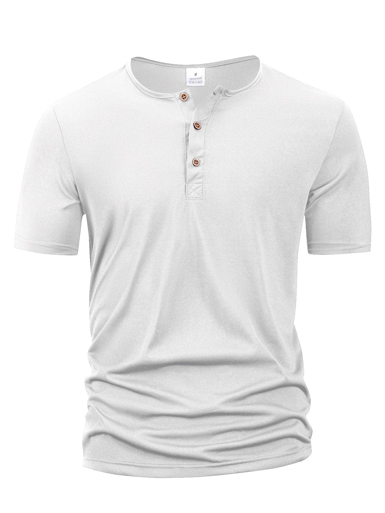 T-Shirt Homme Henley Col Boutonné - Slim Casual Sport Été