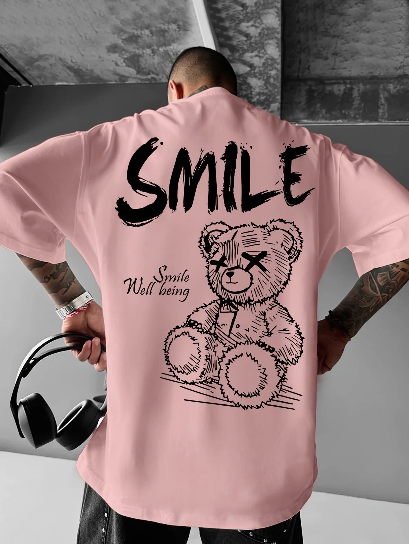 T-Shirt Homme Imprimé Ours 3D - Streetwear Respirant Doux pour l'Été
