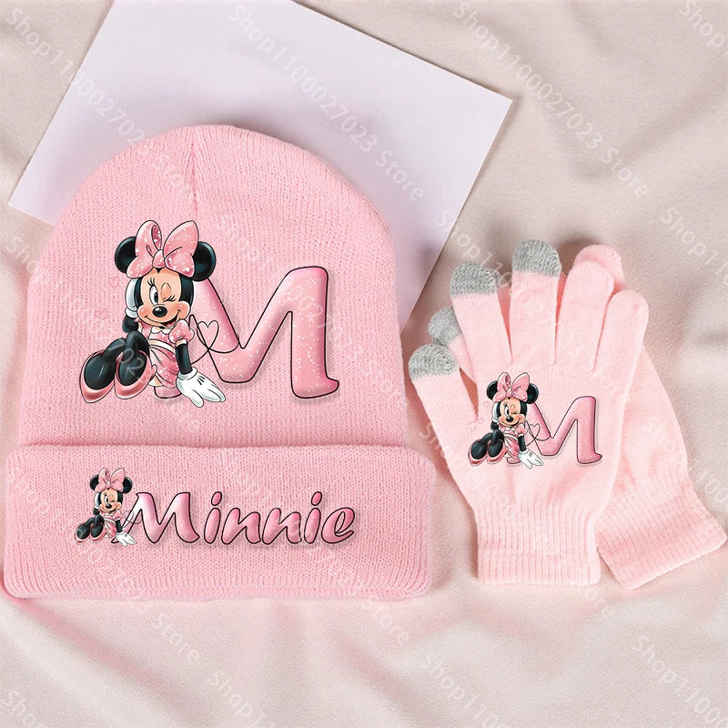Ensemble Bonnet & Gants Fille Minnie Mouse - Tricot Chaud Disney Hiver