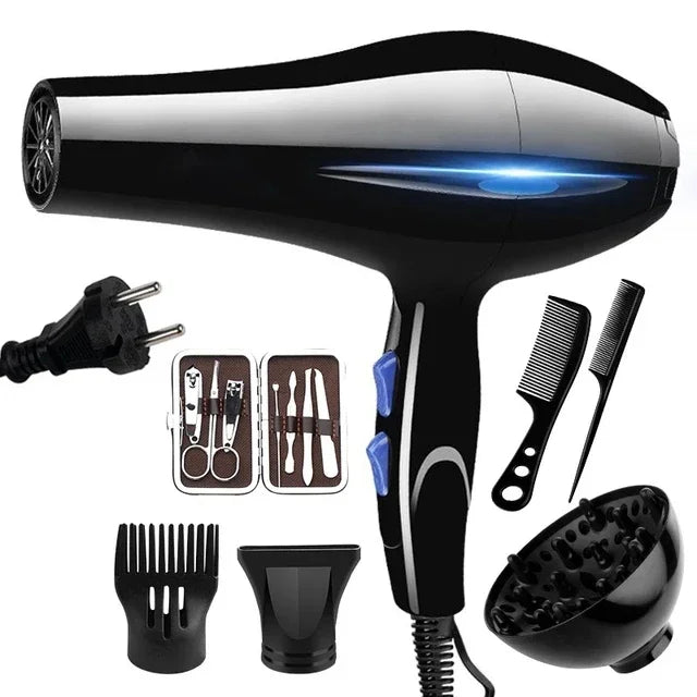 Sèche-Cheveux Professionnel 2200W Puissant - Chauffage Rapide Chaud/Froid Ionique Concentrateur Air Coiffage