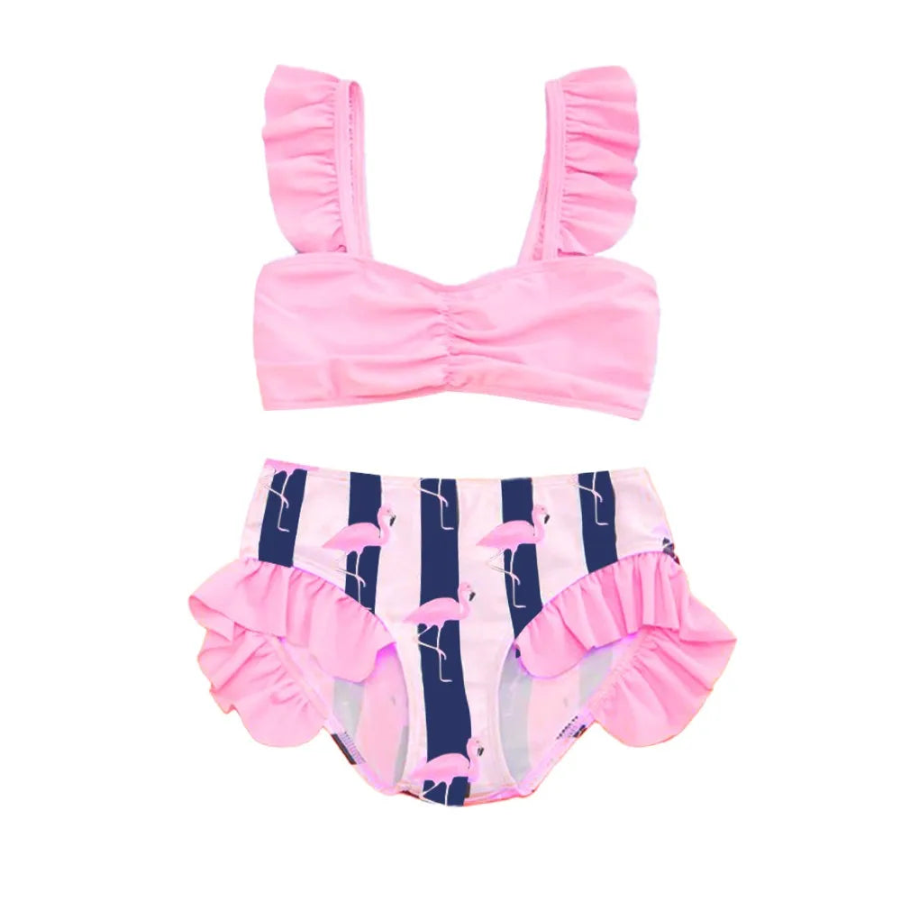 Bikini Fille 2 Pièces Drapeau Américain - Étoiles et Rayures Été