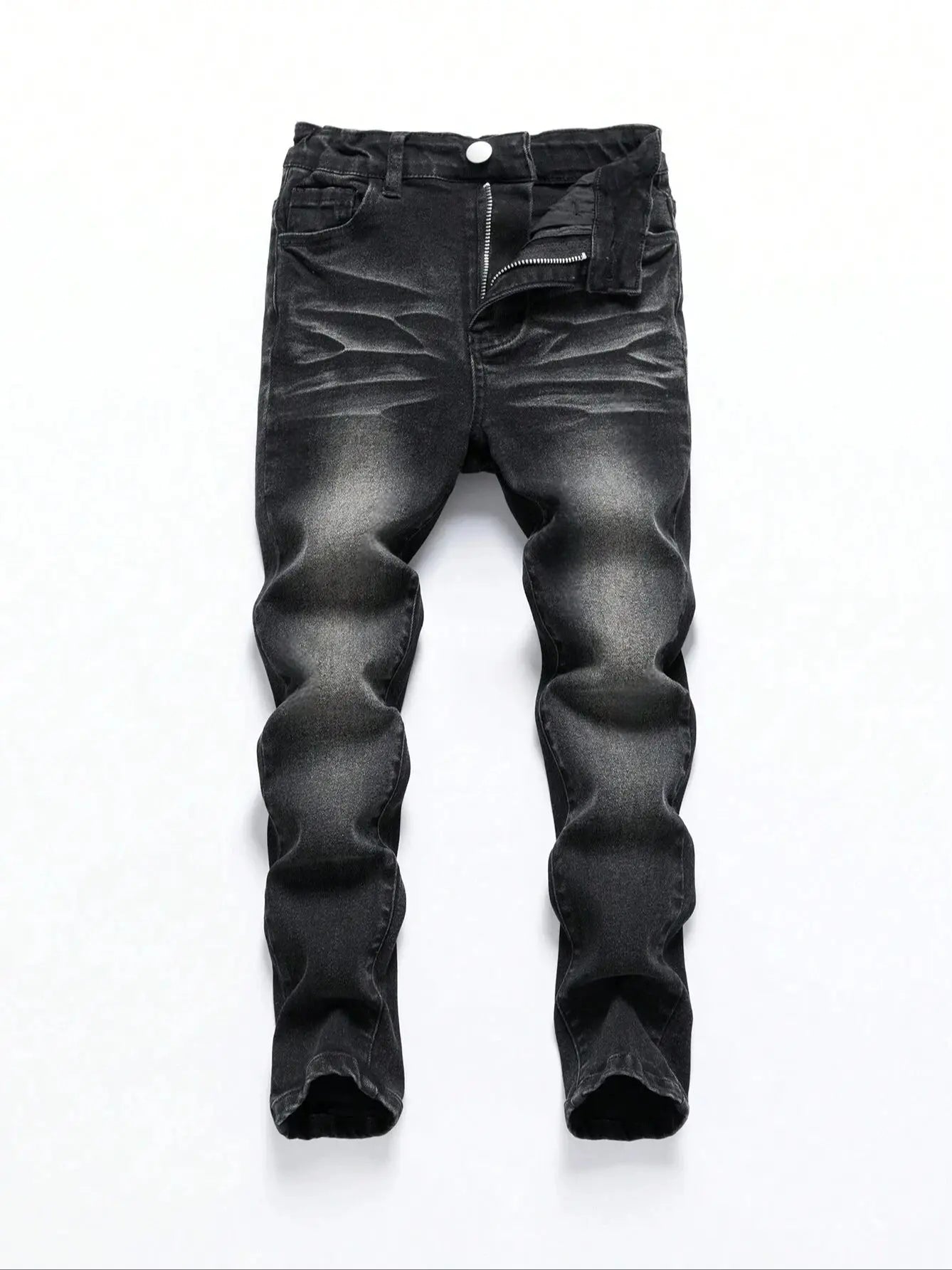 Jean Homme Snowflake Washed Slim Fit - Stretch Gris Noir Casual Normcore