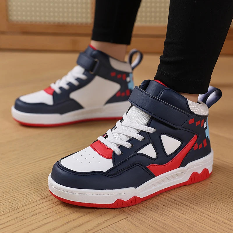 Baskets Luxe Garçon - Sneakers Mode en Cuir PU Casual Sport Automne (4-12 ans)