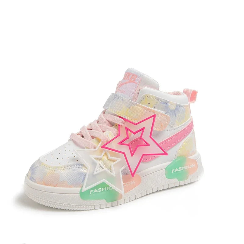 Sneakers Filles Montantes Candy Color - Baskets Tennis Skate Fashion Casual Enfants