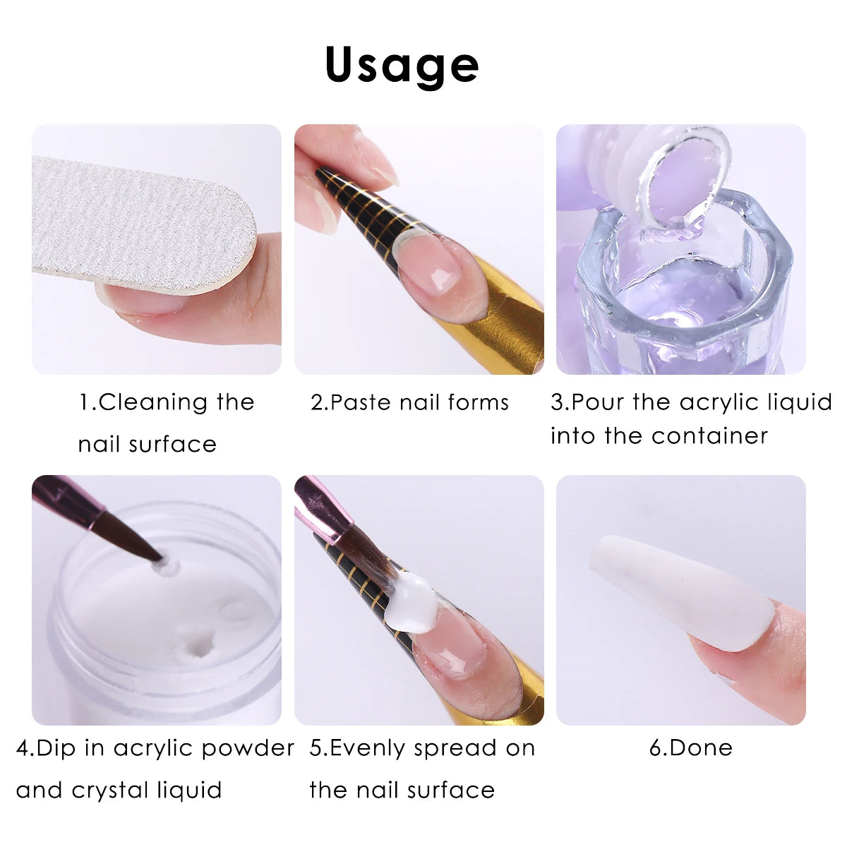 Liquide Monomère Acrylique 60ml Ongles - Hypoallergénique Faible Odeur Outil Extension Liquide Cristal Professionnel Salon Manucure