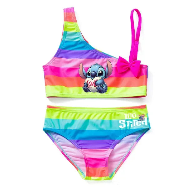 Maillot de Bain Fille Lilo & Stitch 2 Pièces - Tankini avec Nœud