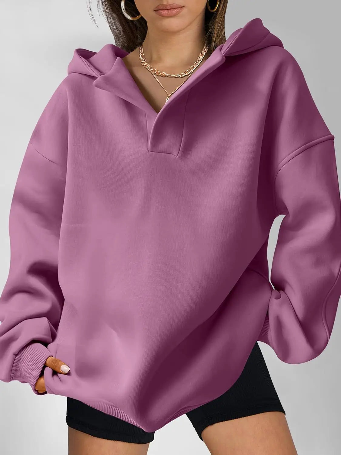 Hoodie Femme Imprimé Ethnique - Sweatshirt Capuche Loose Manches Longues Automne Hiver