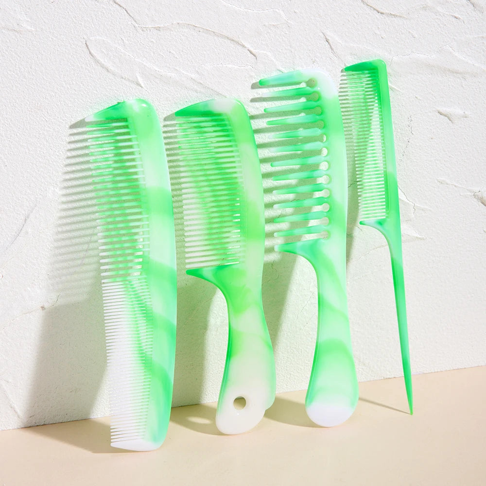 Set 4 Peignes Cheveux Couleur Bonbon - Peigne Large Dents Fines Queue Souris Double Tête | Multifonction