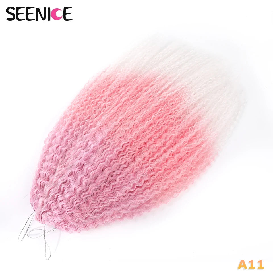 Extension Crochet Brazilian Braids Afro Curls - Mèches Tresses Synthétiques Kinky Curly Africaines Ombré Rose pour Femmes