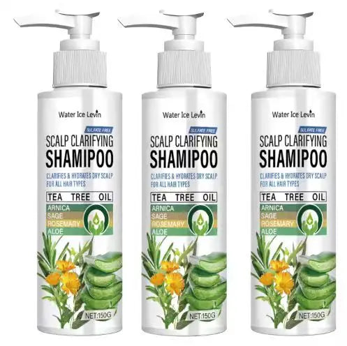 Shampoing Clarifiant Cuir Chevelu Water Ice Levin - Sans Sulfate Tea Tree Aloe Vera Hydratant