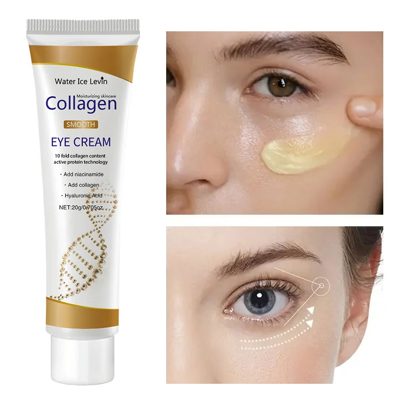 Crème Contour Yeux Collagène - Anti-Cernes Poches Raffermissant Hydratant Soin Yeux Anti-Âge