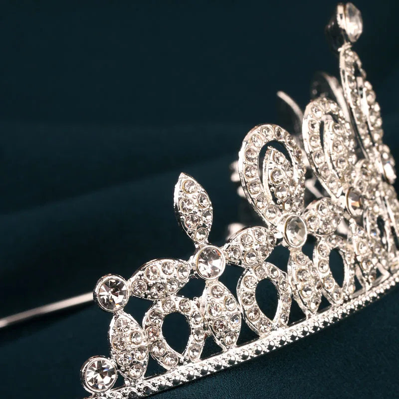 Couronne Tiara Femme Princesse Cristal Argent - Accessoire Cheveux Danse Mariage