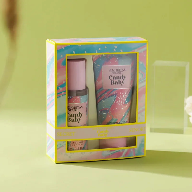 Coffret Soin Corps Parfumé Victorian 75ml+75ml - Lait Hydratant Spray Fragrance Légère Longue Tenue